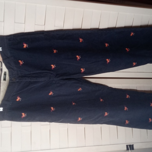 J. Crew Corduroy Embroidered Rooster Regular Fit Pants 100% Cotton - Picture 8 of 10